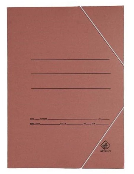 Carpeta Cartón Cuero Fº Gomas Sencilla