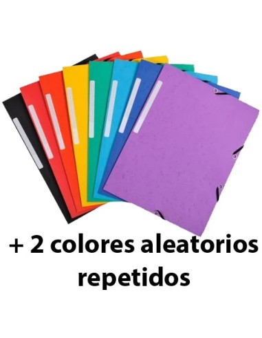 Carpeta cartón color A4 gomas y solapa PAck 10