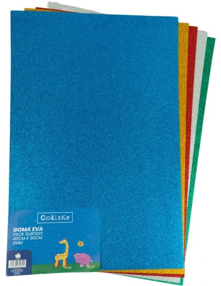 Goma EVA Purpurina 40x60 Pack 10u