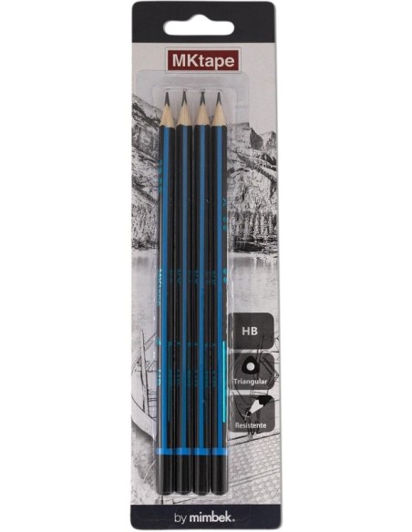 Lápiz grafito triangular Pack 4u