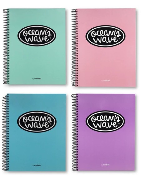 Cuaderno Espiral A4 5x5 micro 160h pastel Surtido