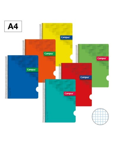 Cuaderno Espiral Fº 3x3 Tapa PP 90g