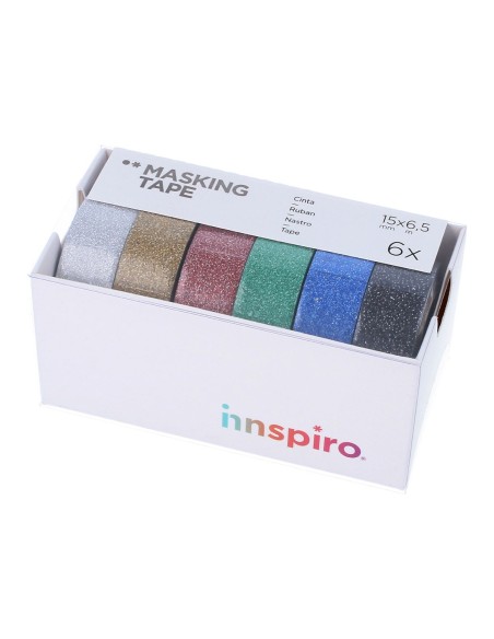 Cinta Masking tape purpurina Pack 6u