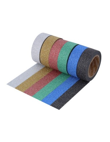 Cinta Masking tape purpurina Pack 6u