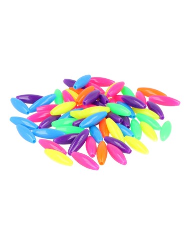 Cuentas plástico olivas afiladas