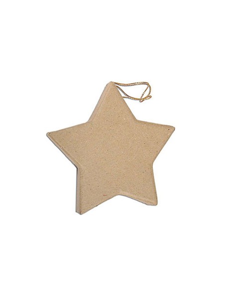 Figura colgante estrella papel maché 12cm