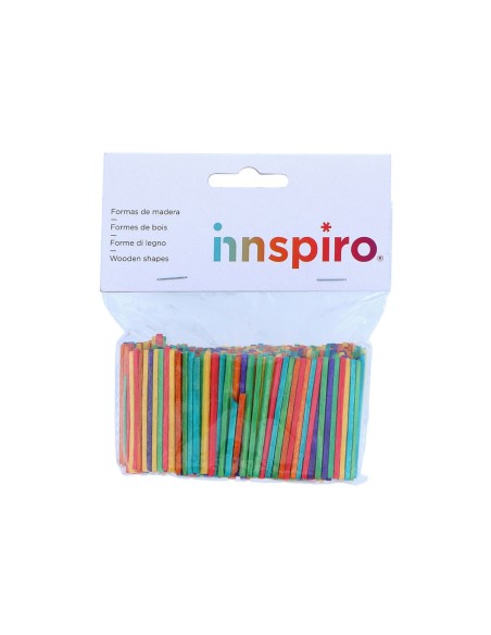 Minipalos madera colores 500u