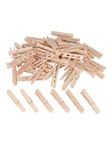 Pinzas madera grandes natural 72x10mm 60u