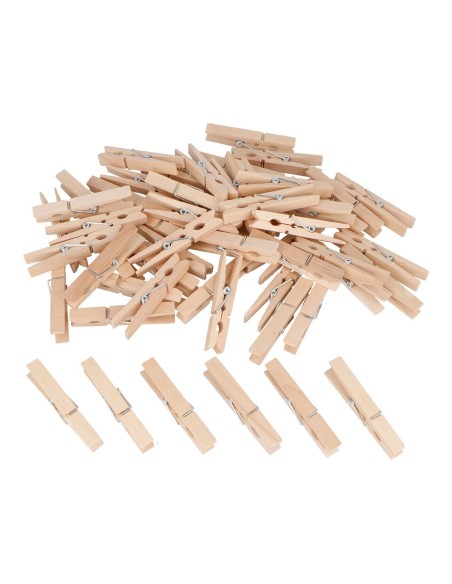Pinzas madera grandes natural 72x10mm 60u