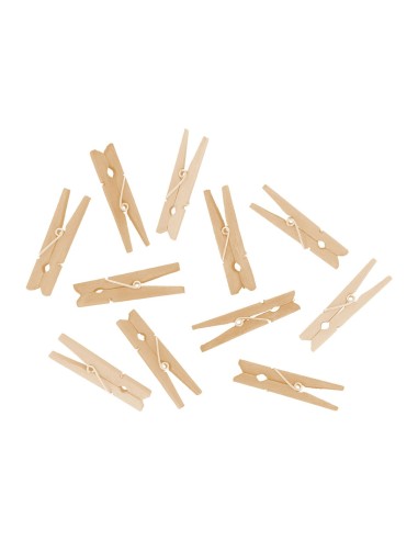 Pinzas madera pequeñas natural 48x7mm 48u