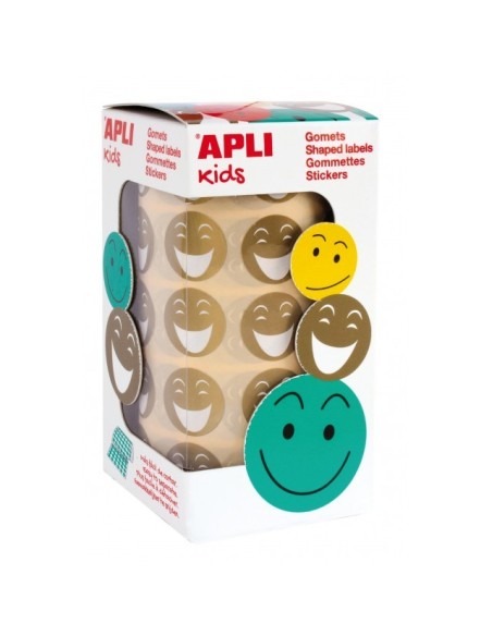 Rollo gomets cara sonriente doradas