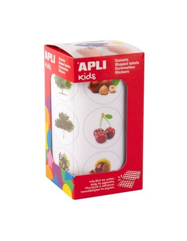 Rollo gomets temáticos árboles y sus frutos