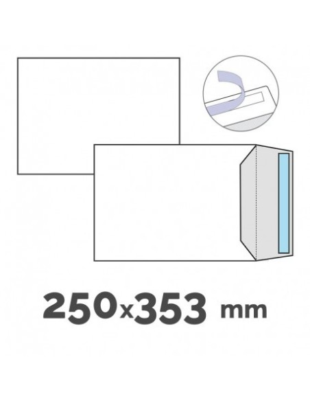 Sobre bolsa 250x350 blanco 250u