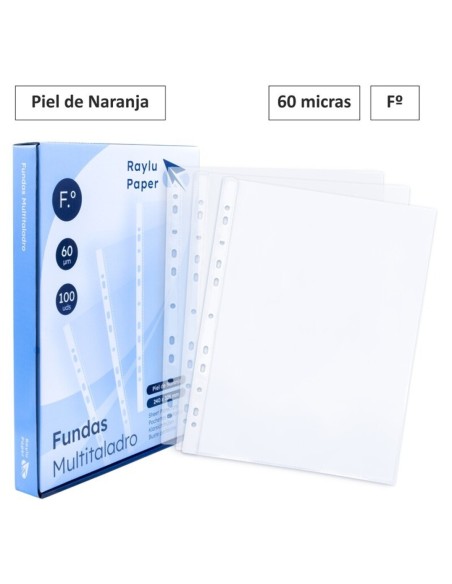 Fundas multitaladro Folio piel de naranja 60 micras 100u