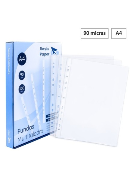 Fundas multitaladro Folio cristal 100u