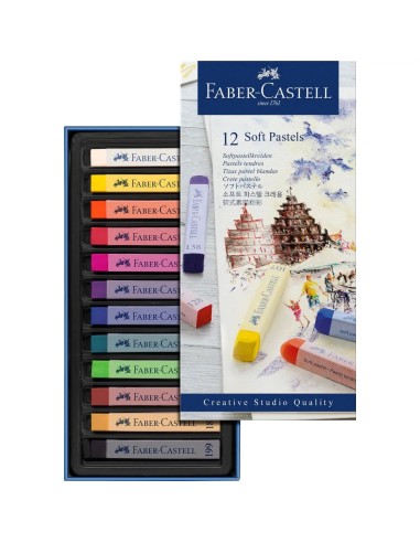 Tiza pastel blanda Faber-Castell 12 colores
