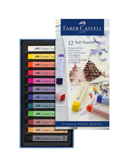 Tiza pastel blanda Faber-Castell 12 colores