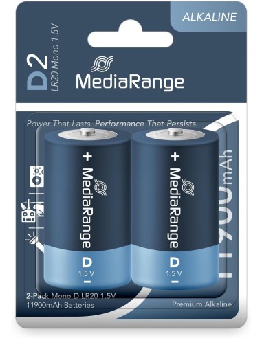 copia de Pila alcalina MEDIARANGE LR20-D Pack 2u