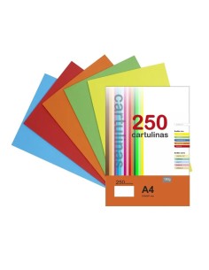 Cartulina A4 Surtido Vivo 250u