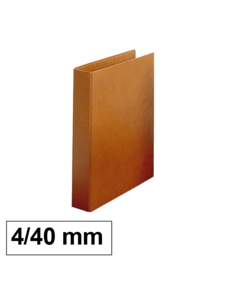 Carpeta cuero forrada Folio 4 anillas de 40mm