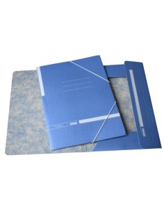 Carpeta cartón azul Folio Gomas y Solapas