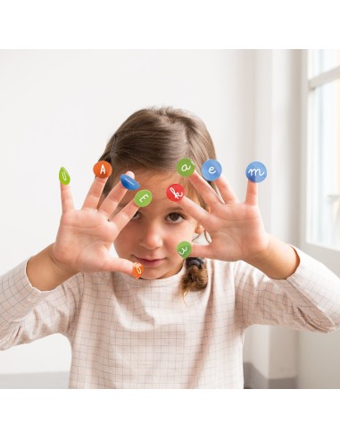 Gomets rollo círculo ABC Mayúsculas