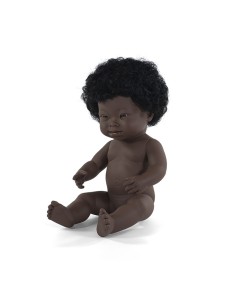 Muñeca 38cm Síndrome Down africana