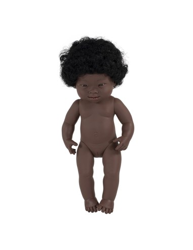 Muñeca 38cm Síndrome Down africana