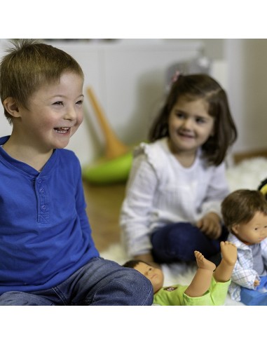 Muñeco 38cm Síndrome Down Caucásico