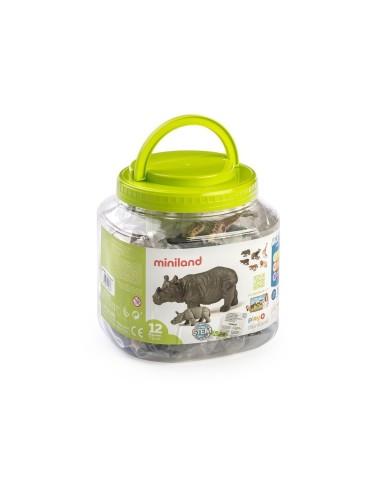 Animales selva con crias 12u