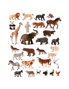 Animales granja y selva 30u