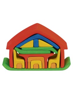 Rompecabezas madera Casa colores