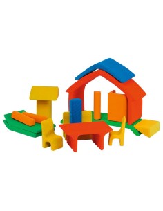 Rompecabezas madera Casa colores 2