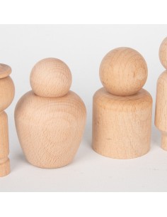 Figuras comunidad madera natural 10u 2