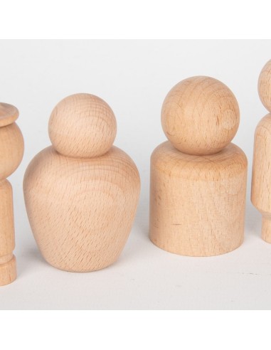 Figuras comunidad madera natural 10u
