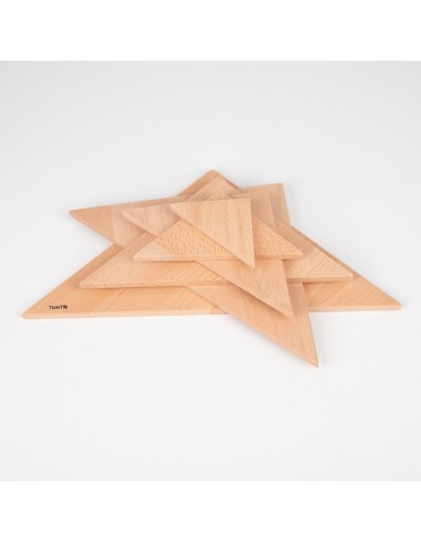 Tablas madera natural triángulo 6u