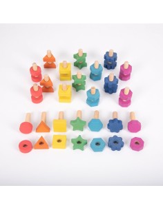 Tornillos y tuercas madera arco iris 21u