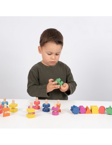 Tornillos y tuercas madera arco iris 21u