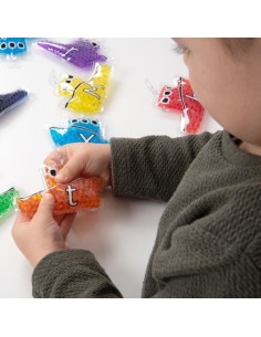 Peces gel letras colores 26u