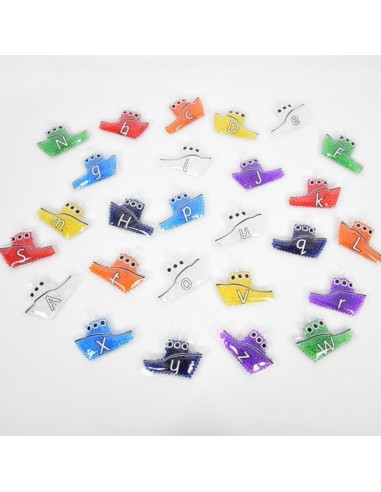 Peces gel letras colores 26u