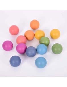 Bolas madera arco iris 14u