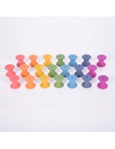Carretes madera Arco Iris 21u 2