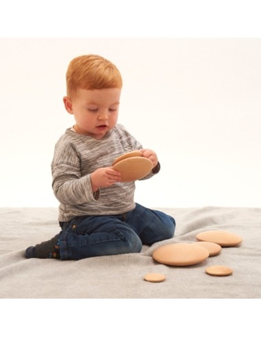 Botones de madera natural