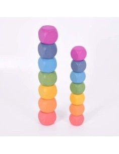Cubos de madera Arco Iris 14u