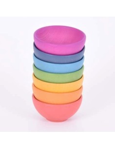 Cuencos de madera Arco Iris 7u