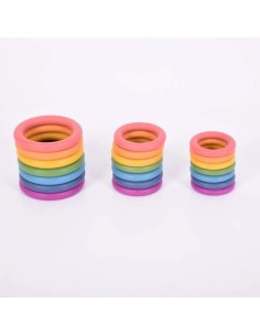 Anillas de madera Arco Iris 21u