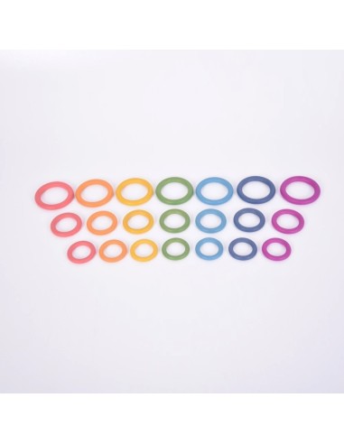 Anillas de madera Arco Iris 21u