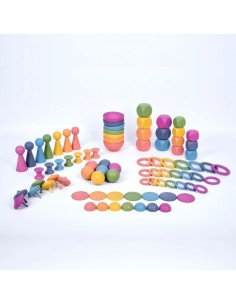 Super set de madera Arco Iris 84u 2