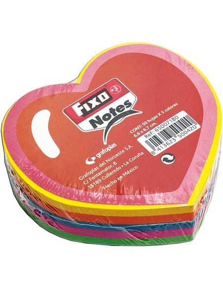 Notas Adhesivas Flúor Corazón 250u