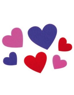 Fieltro adhesivo Formas Corazones